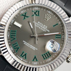 CLASSIC 41MM STAINLESS STEEL CASE GREY DIAL RUBBER STRAP WATCH