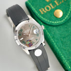 CLASSIC 41MM STAINLESS STEEL CASE GREY DIAL RUBBER STRAP WATCH