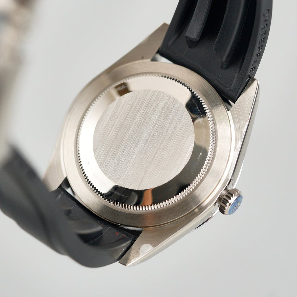 CLASSIC 41MM STAINLESS STEEL CASE GREY DIAL RUBBER STRAP WATCH