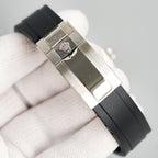 CLASSIC 41MM STAINLESS STEEL CASE GREY DIAL RUBBER STRAP WATCH