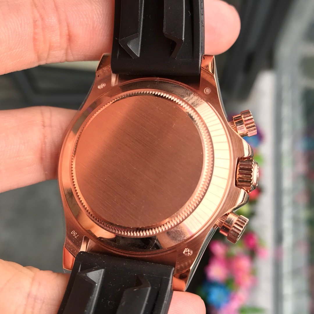 CLASSIC 40MM ROSE GOLD-TONE CASE WHITE DIAL RUBBER STRAP WATCH