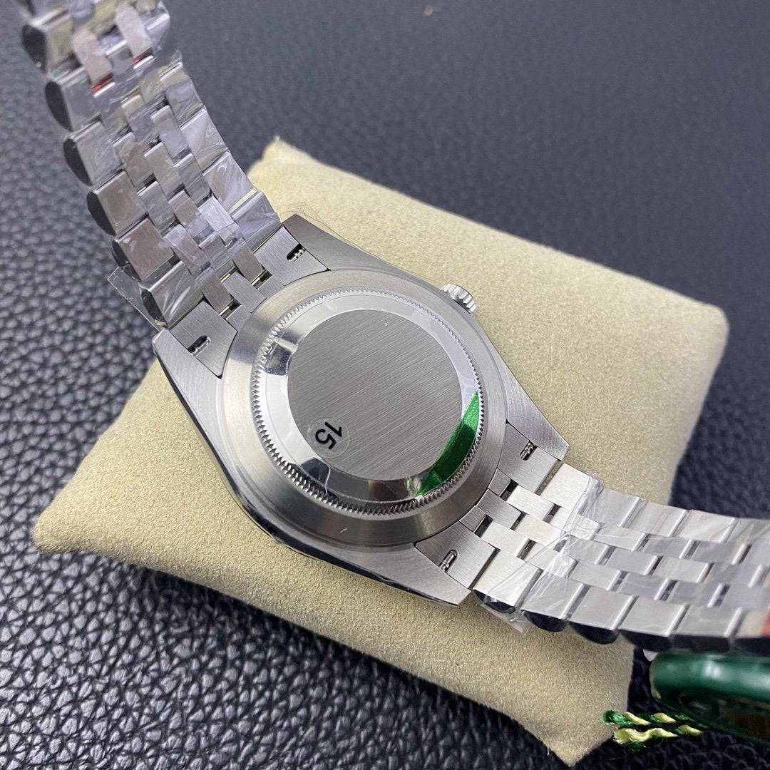 CLASSIC 41MM SMOOTH BEZEL GREY DIAL STEEL BRACELET WATCH