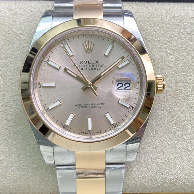 CLASSIC 41MM SMOOTH BEZEL GOLD-TONE STEEL GREY DIAL WATCH