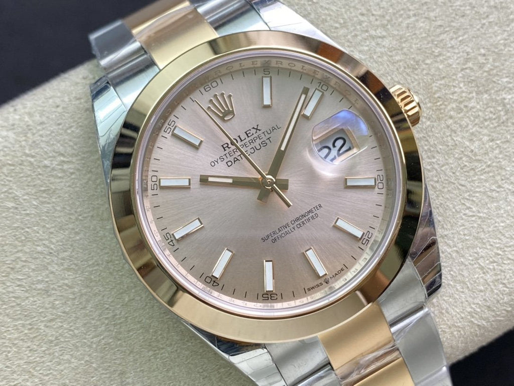 CLASSIC 41MM SMOOTH BEZEL GOLD-TONE STEEL GREY DIAL WATCH