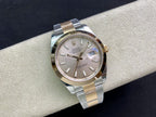 CLASSIC 41MM SMOOTH BEZEL GOLD-TONE STEEL GREY DIAL WATCH
