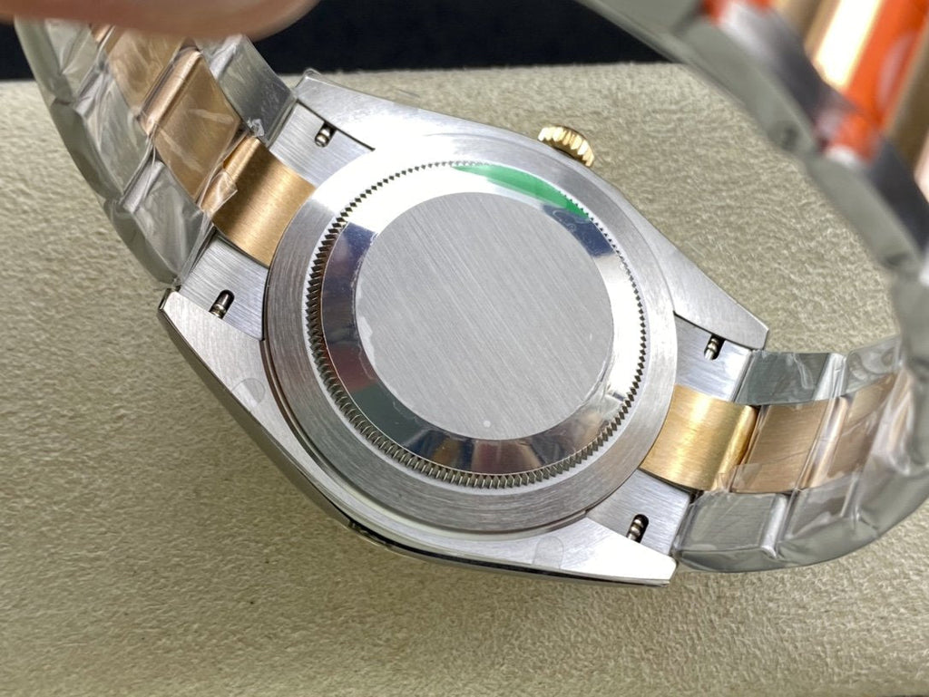 CLASSIC 41MM SMOOTH BEZEL GOLD-TONE STEEL GREY DIAL WATCH