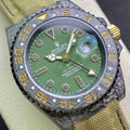 CLASSIC CARBON FIBER GREEN GMT WATCH
