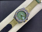 CLASSIC CARBON FIBER GREEN GMT WATCH