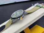 CLASSIC CARBON FIBER GREEN GMT WATCH