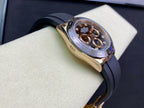 CLASSIC 40MM ROSE GOLD-TONE CASE CERAMIC BEZEL DIAMOND NUMERAL CHRONOGRAPH WATCH