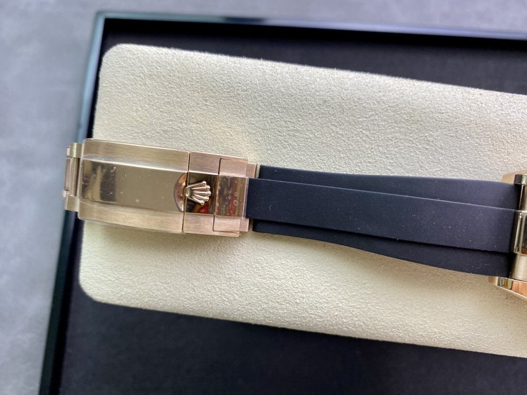 CLASSIC 40MM ROSE GOLD-TONE CASE CERAMIC BEZEL DIAMOND NUMERAL CHRONOGRAPH WATCH