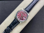 CLASSIC 41MM STAINLESS STEEL RED DIAL DAY-DATE WATCH
