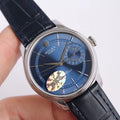 CLASSIC DATE WHITE GOLD-TONE CASE BLUE DIAL WATCH