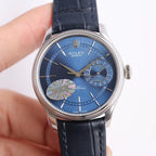 CLASSIC DATE WHITE GOLD-TONE CASE BLUE DIAL WATCH