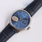 CLASSIC DATE WHITE GOLD-TONE CASE BLUE DIAL WATCH