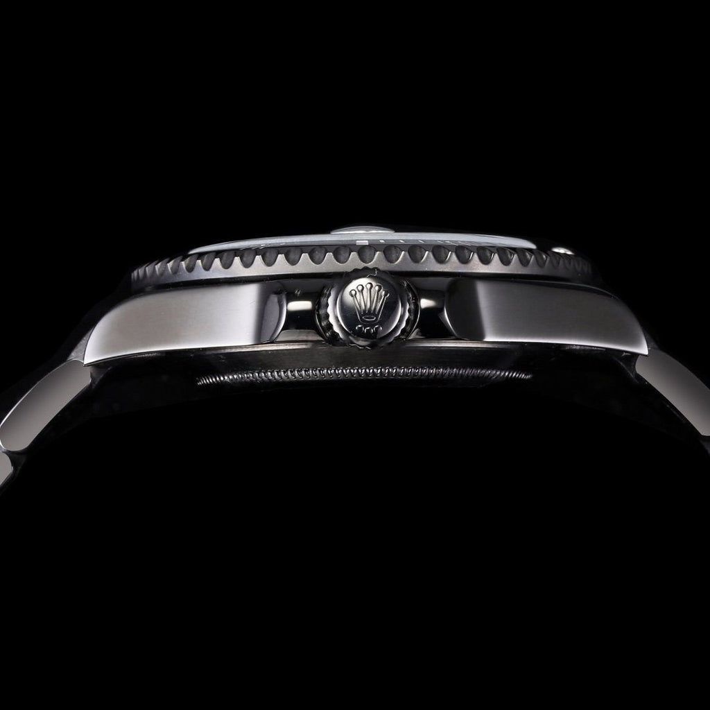 CLASSIC CUSTOM BLACK CASE PURPLE BEZEL GMT WATCH