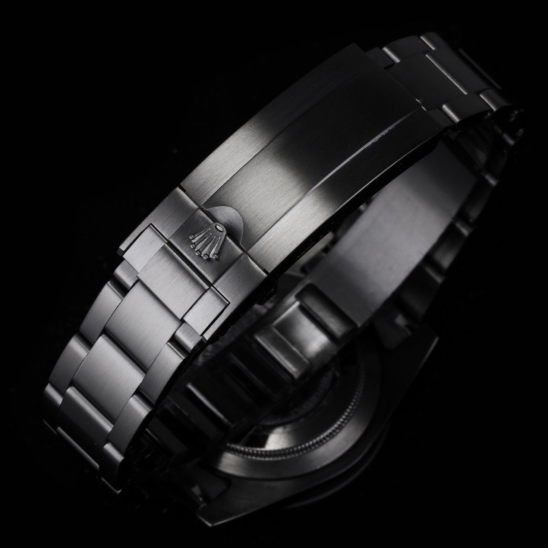 CLASSIC CUSTOM BLACK CASE PURPLE BEZEL GMT WATCH