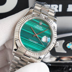 CLASSIC 41MM CUSTOM STAINLESS STEEL BLUE EMERALD DIAL WATCH