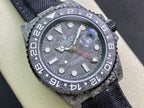 CLASSIC CARBON FIBER CASE WHITE GMT WATCH