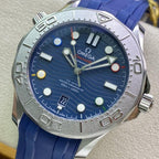 VARELLO CLASSIC DIVER 300 STAINLESS STEEL BLUE DIAL RUBBER STRAP