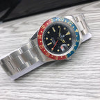 CLASSIC 40MM VINTAGE RED & BLUE BEZEL DATE WATCH