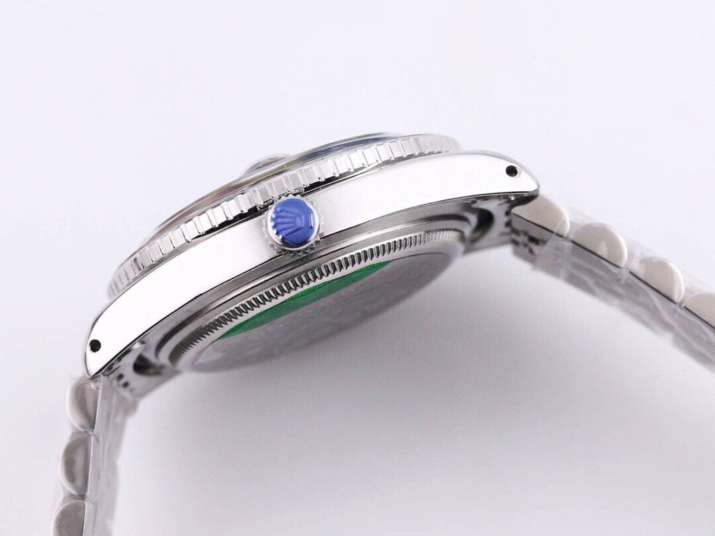 CLASSIC 40MM VINTAGE RED & BLUE BEZEL BROWN DIAL GMT WATCH