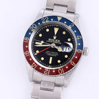 CLASSIC 40MM VINTAGE RED & BLUE BEZEL BLACK DIAL DATE WATCH