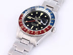 CLASSIC 40MM VINTAGE RED & BLUE BEZEL BLACK DIAL DATE WATCH