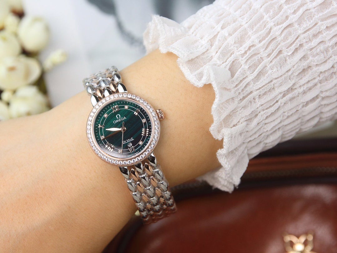 VARELLO CLASSIC LADYMATIC 29MM TWO TONE BLUE DIAL DIAMOND BEZEL