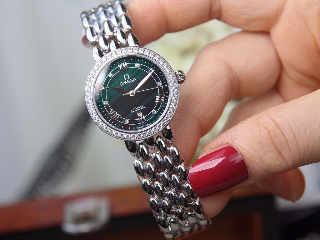 VARELLO CLASSIC LADYMATIC 29MM STEEL BLUE DIAL DIAMOND BEZEL