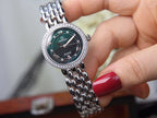 VARELLO CLASSIC LADYMATIC 29MM STEEL BLUE DIAL DIAMOND BEZEL