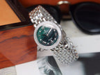 VARELLO CLASSIC LADYMATIC 29MM STEEL BLUE DIAL DIAMOND BEZEL
