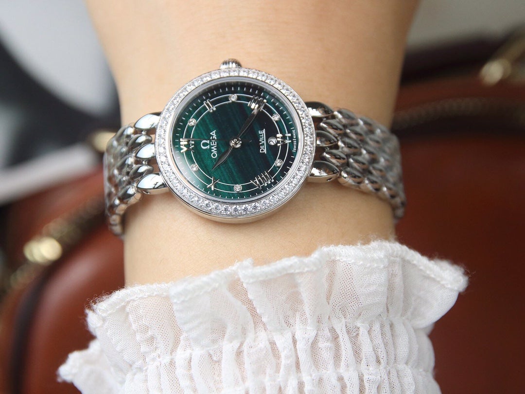 VARELLO CLASSIC LADYMATIC 29MM STEEL BLUE DIAL DIAMOND BEZEL