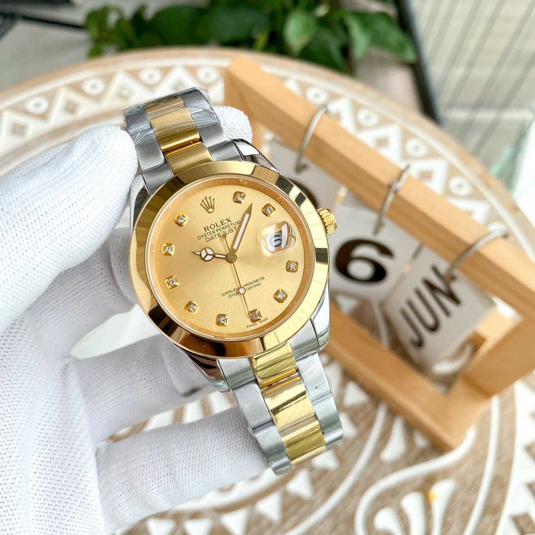 CLASSIC 41MM SMOOTH BEZEL DIAMOND NUMERAL WATCH