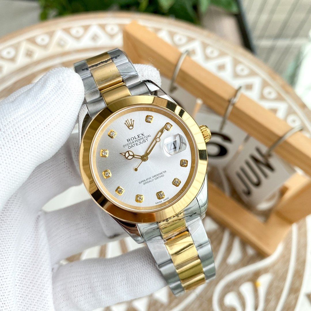 CLASSIC 41MM SMOOTH BEZEL DIAMOND NUMERAL WATCH