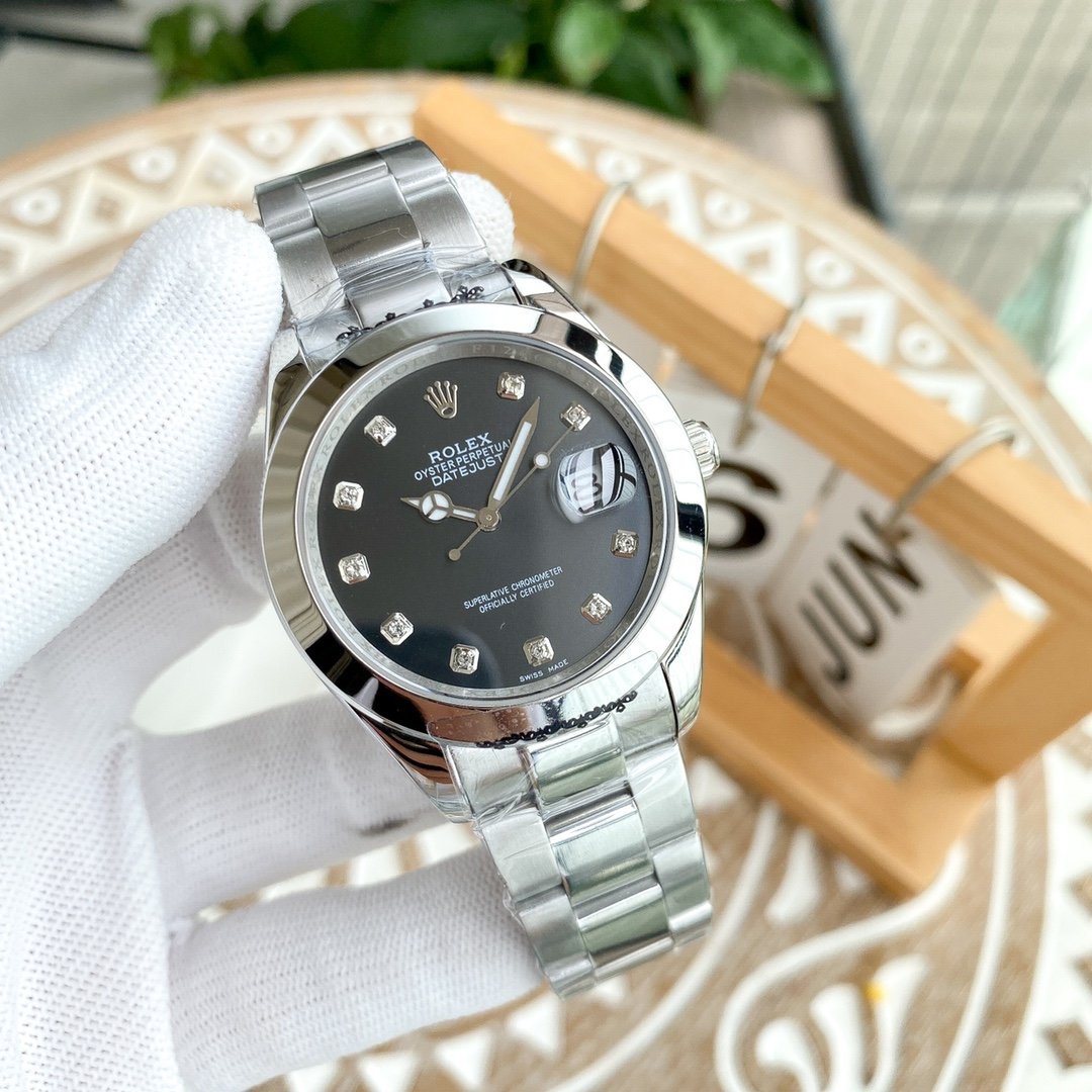 CLASSIC 41MM SMOOTH BEZEL DIAMOND NUMERAL WATCH