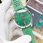 VARELLO CLASSIC BLUE DIAL LEATHER STRAP WATCH