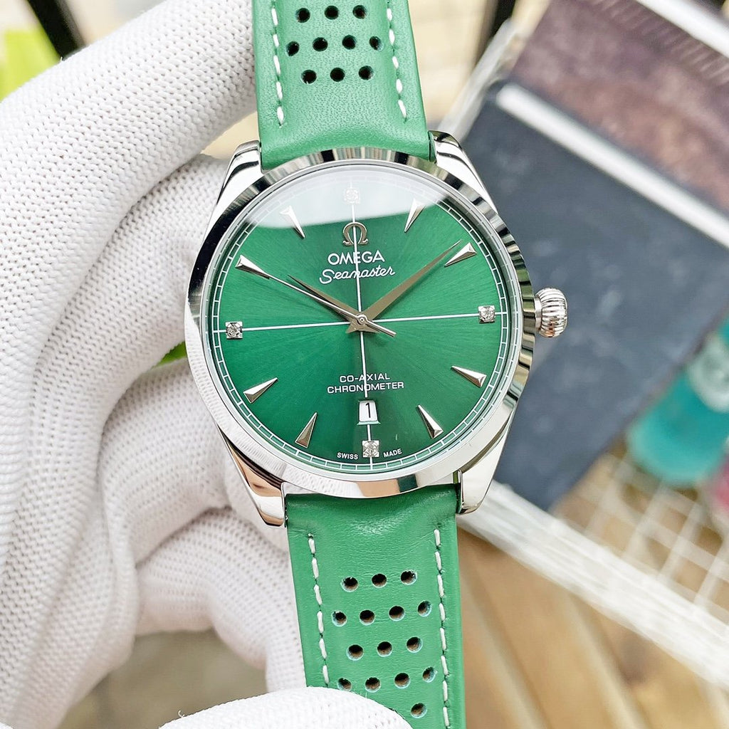 VARELLO CLASSIC BLUE DIAL LEATHER STRAP WATCH