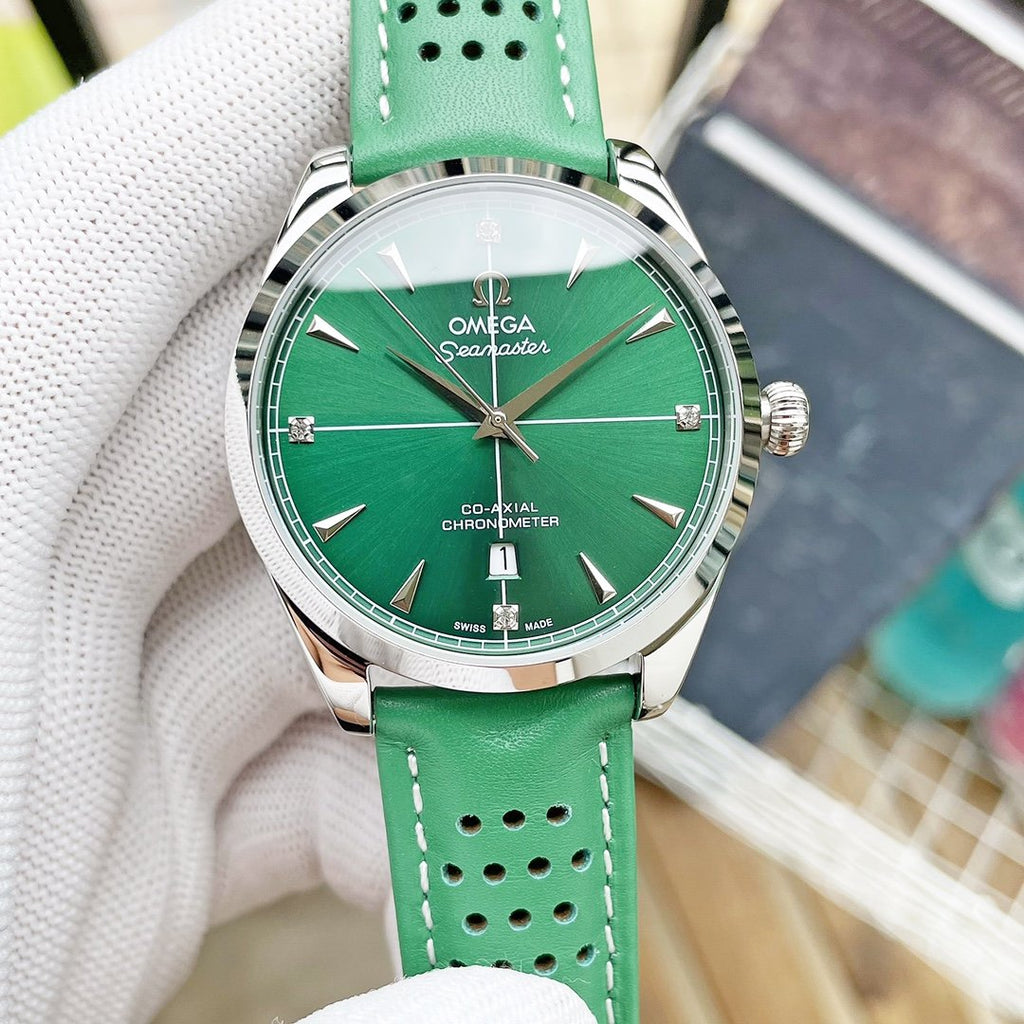 VARELLO CLASSIC BLUE DIAL LEATHER STRAP WATCH