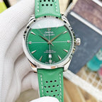 VARELLO CLASSIC BLUE DIAL LEATHER STRAP WATCH
