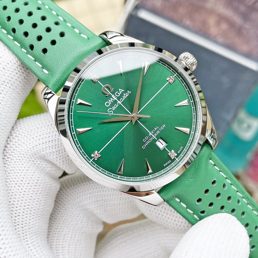 VARELLO CLASSIC BLUE DIAL LEATHER STRAP WATCH