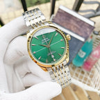 VARELLO CLASSIC BLUE DIAL LEATHER STRAP WATCH