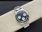 CLASSIC 37MM VINTAGE STAINLESS STEEL CASE BLACK DIAL WATCH
