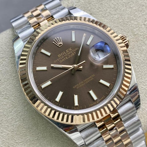 CLASSIC  41 TWO-TONE YELLOW GOLD CHOCOLATE DIAL