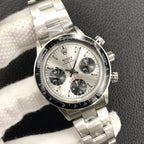 CLASSIC 38MM VINTAGE BLACK BEZEL SILVER-TONE DIAL WATCH