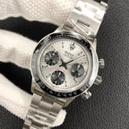 CLASSIC 38MM VINTAGE BLACK BEZEL SILVER-TONE DIAL WATCH