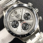 CLASSIC 38MM VINTAGE BLACK BEZEL SILVER-TONE DIAL WATCH