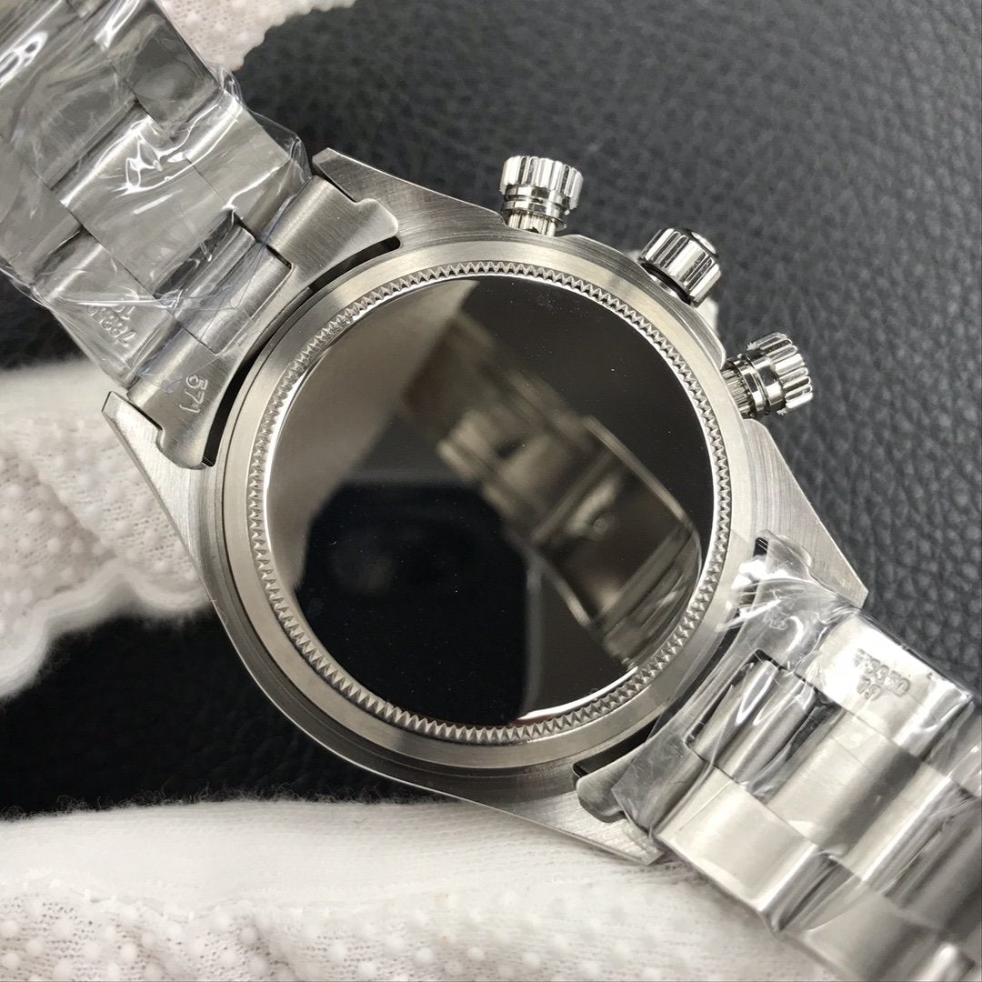 CLASSIC 38MM VINTAGE BLACK BEZEL SILVER-TONE DIAL WATCH