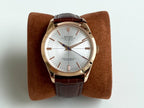 CLASSIC 41MM STAINLESS STEEL LEATHER STRAP WATCH
