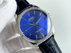 CLASSIC 41MM STEEL CASE LEATHER STRAP WATCH